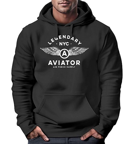 Neverless Hoodie Hoodie Herren Legendary NYC Aviator Air Force Luftwaffe Fl günstig online kaufen