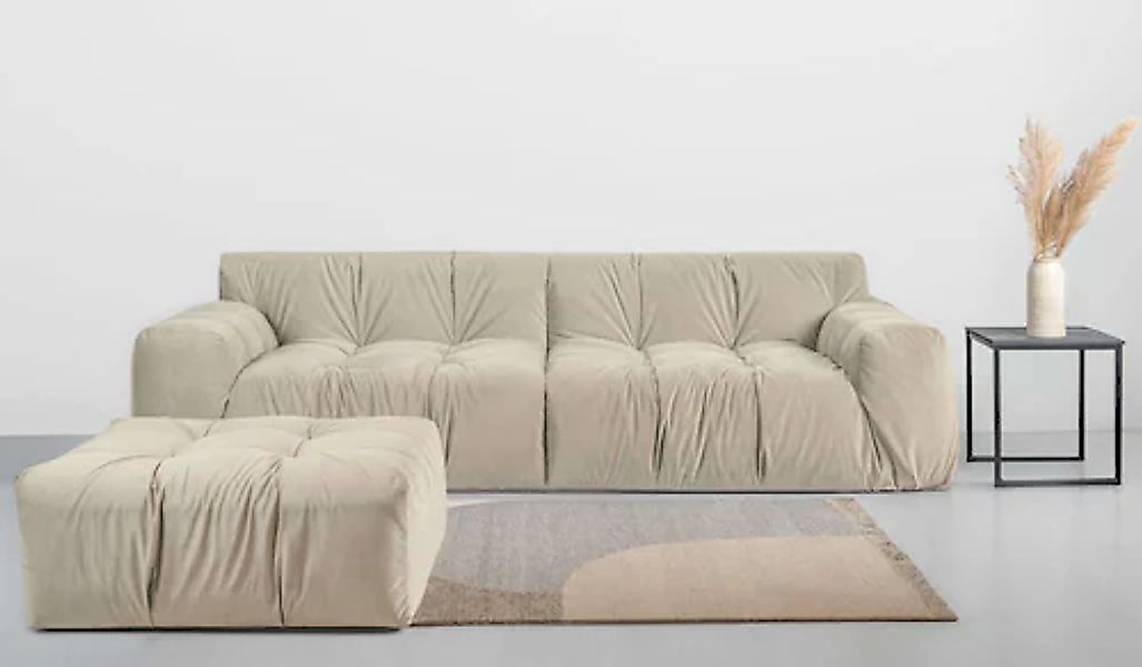 INOSIGN Polsterhocker "Calmara, weicher Lounge-Sitzkomfort" bodentief, Samt günstig online kaufen