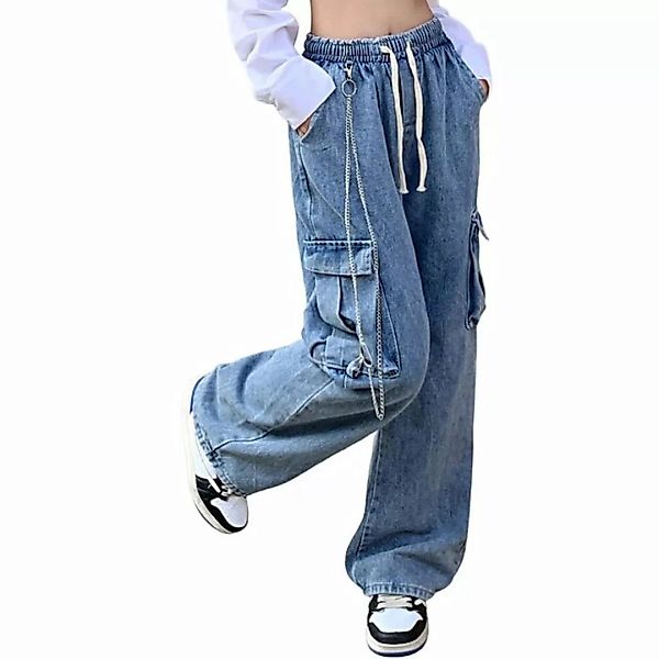 KIKI Jeanshotpants Jeans für Damen Baggy Cargo Hose High Waist Y2K Boyfrien günstig online kaufen