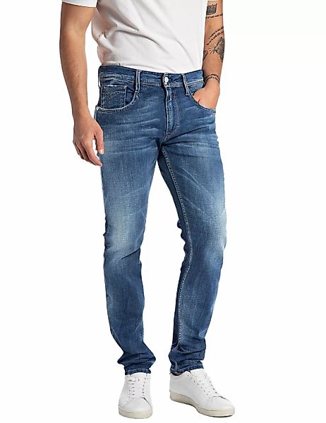 Replay Herren Jeans ANBASS - Slim Fit - Blau - Medium Blue Denim günstig online kaufen