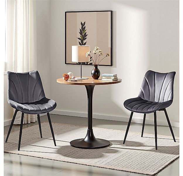 Yaheetech Esszimmerstuhl Gepolsterte Küchenstühle mit Metallbeinen (4 St), günstig online kaufen