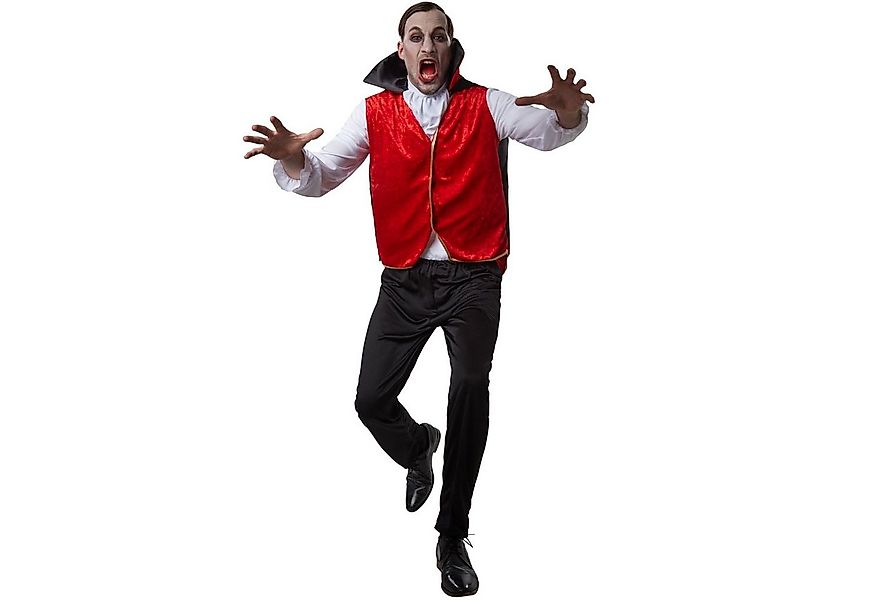 dressforfun Vampir-Kostüm Herrenkostüm Vornehmer Vampir, Lange, schwarze Ho günstig online kaufen