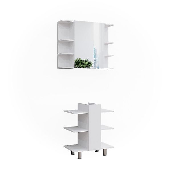 Vicco Badmöbel-Set Fynn, Weiß, 2 Teile, günstig online kaufen