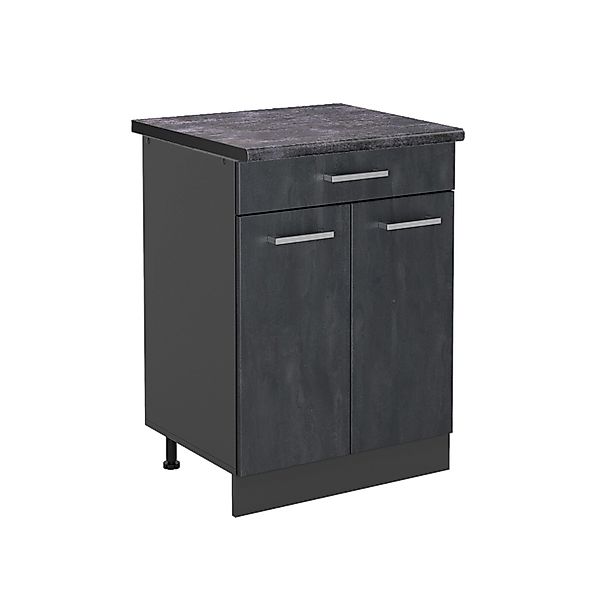Vicco Unterschrank R-Line, Schwarz Beton/Anthrazit, 80 günstig online kaufen