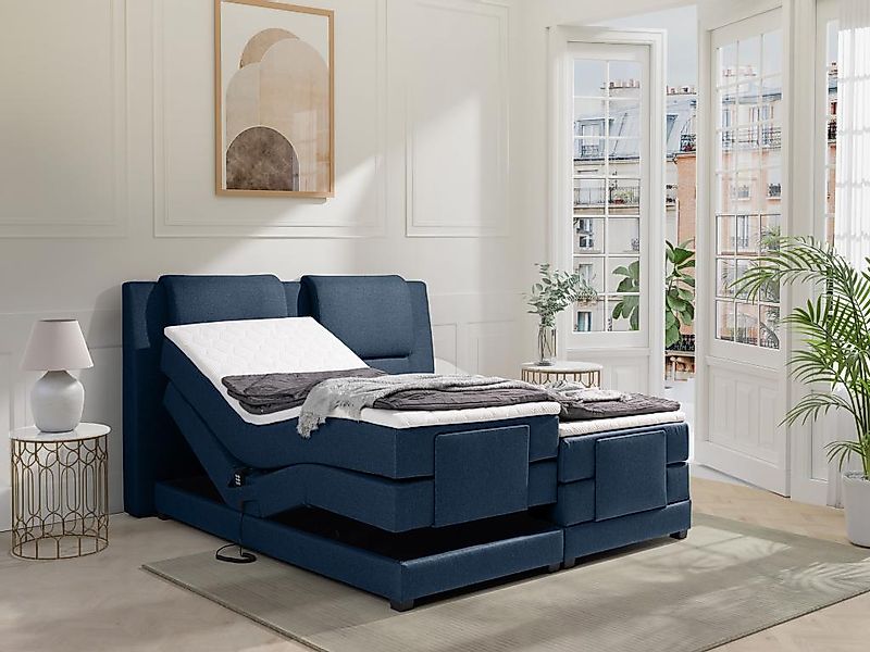 Boxspringbett mit Bettkopfteil + elektrischem Untergestell mit Relaxfunktio günstig online kaufen