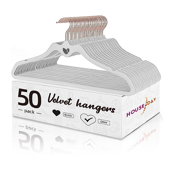 House Day Kleiderbügel Samt, herzförmig dünne Samt Kleiderbügel rutschfest, günstig online kaufen