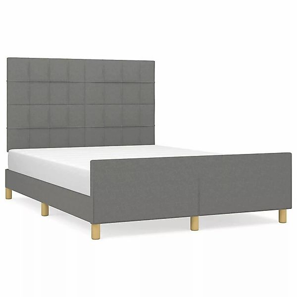 vidaXL Bettgestell mit Kopfteil Dunkelgrau 140x190 cm Stoff Modell 81379316 günstig online kaufen