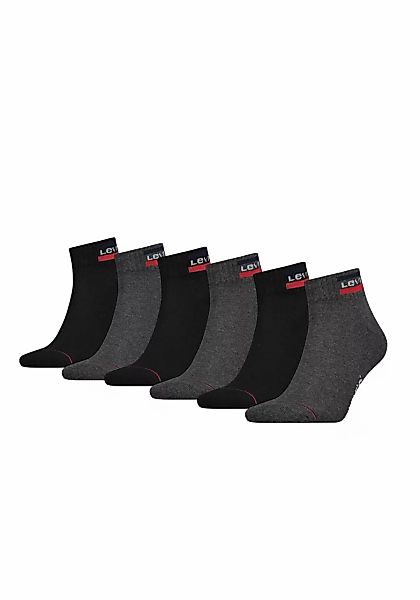 Levi's 6-er Set Sneakersocken Schwarz & Grau günstig online kaufen