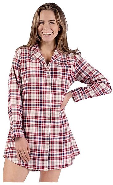 Nina Von C. Nachthemd Damen Flanell Schlafshirt geknöpft (1-tlg) Baumwolle günstig online kaufen