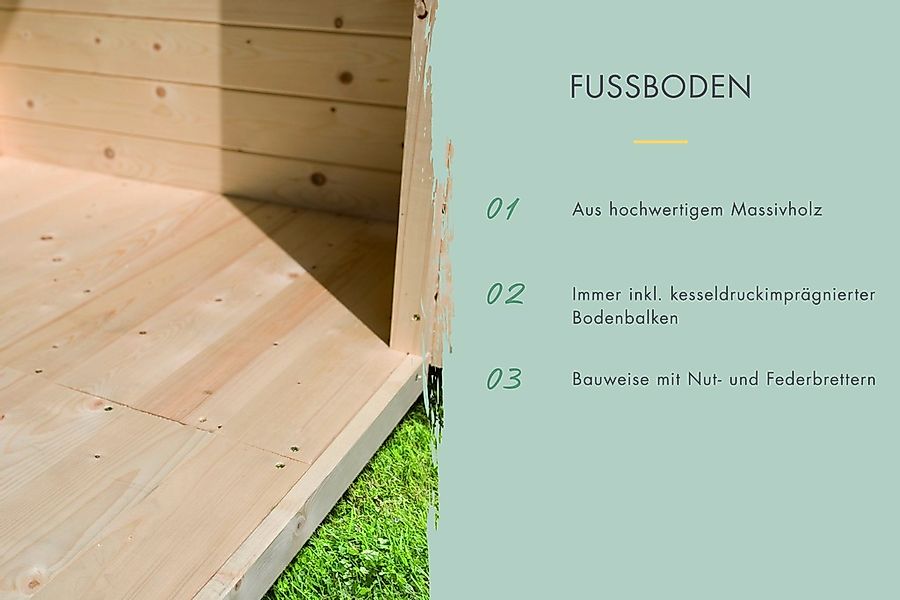 Karibu Gartenhaus-Fußboden "SET, naturbelassen", aus hochwertigem Massivhol günstig online kaufen