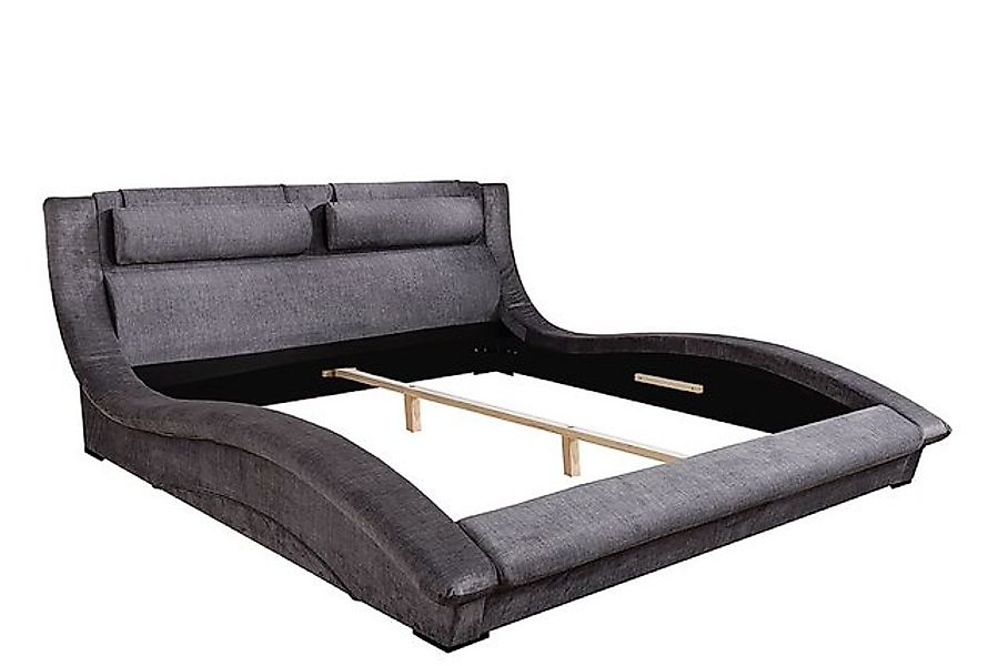 riess-ambiente Polsterbett SWING 180x200cm grau · Samt · mit Stauraum & Lat günstig online kaufen