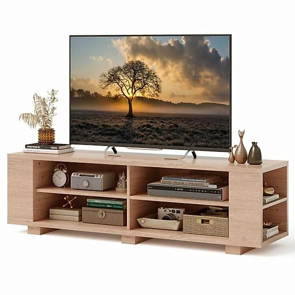 COSTWAY TV-Schrank mit 8 offenen Fächern, verstellbaren Regalen, Holz, 150c günstig online kaufen