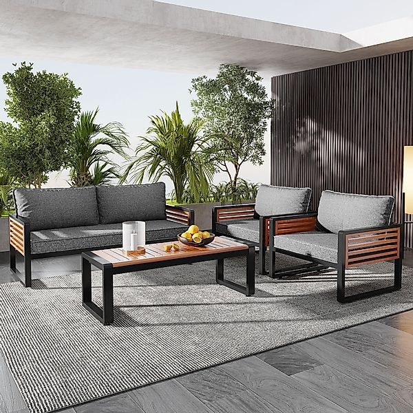 MODFU Gartenlounge-Set Gartenmöbel-Set mit Eisenrahmen, (1-tlg., günstig online kaufen