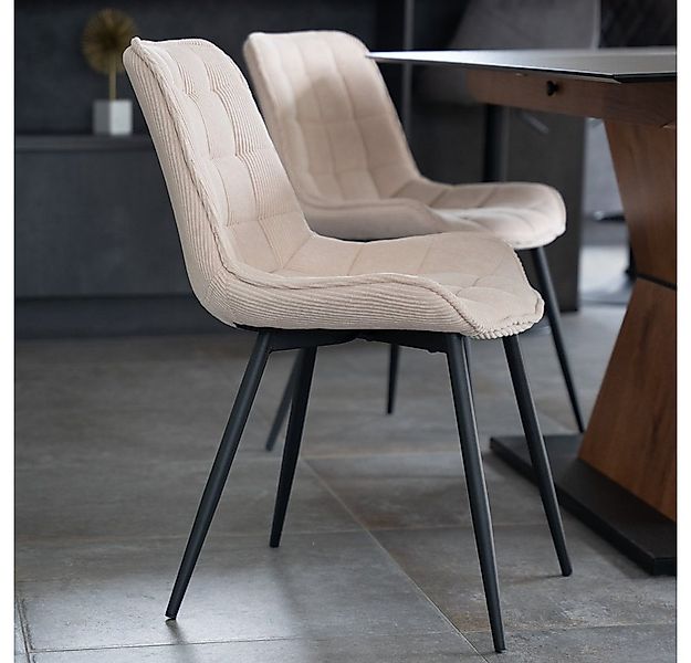 HOME DELUXE Esszimmerstuhl Polsterstuhl 2er - 8er Set IKALO (4 St), Gestell günstig online kaufen