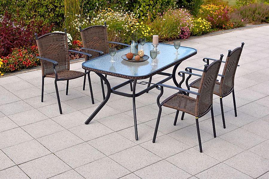 MERXX Garten-Essgruppe ""Roma"", (Set, 5 tlg., Pulverbeschichtetes Aluminiu günstig online kaufen