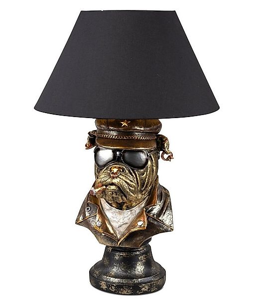 Kremers Schatzkiste Stehlampe Antikfarbene Hundelampe mit schwarzem Stoffsc günstig online kaufen