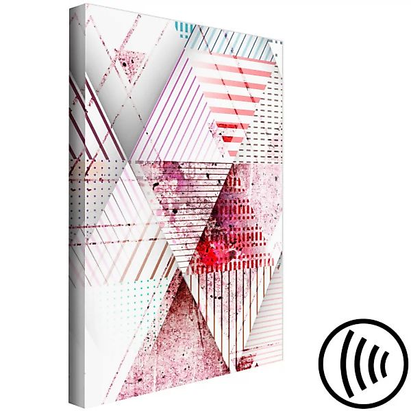 Bild auf Leinwand Abstrakte Dreiecke - Geometrie in rosa-roten Nuancen XXL günstig online kaufen
