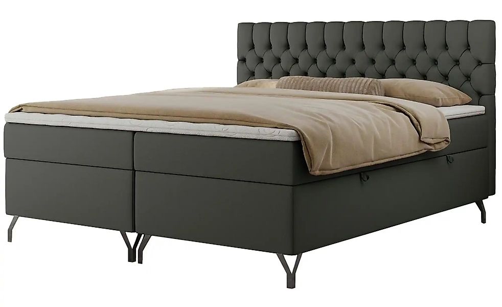 Boxbett mit Bettkasten Grimaldi ¦ grau ¦ Maße (cm): B: 204 H: 115 Betten > günstig online kaufen
