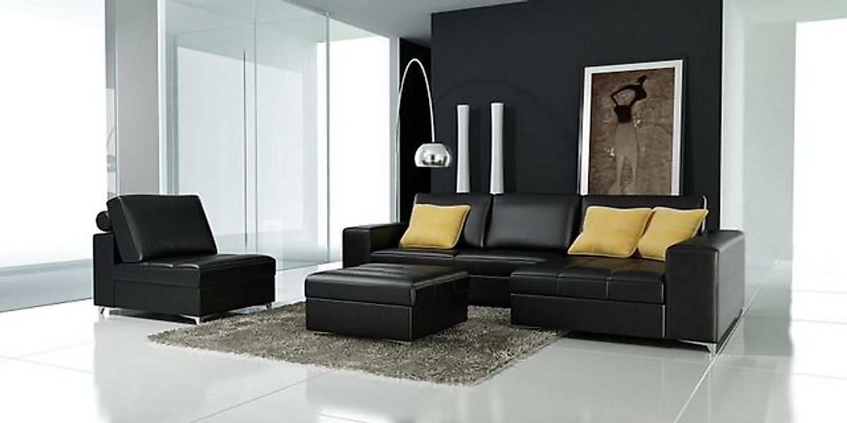JVmoebel Ecksofa Ledersofa Sofa Couch USB Wohnlandschaft Ecksofa Garnitur D günstig online kaufen