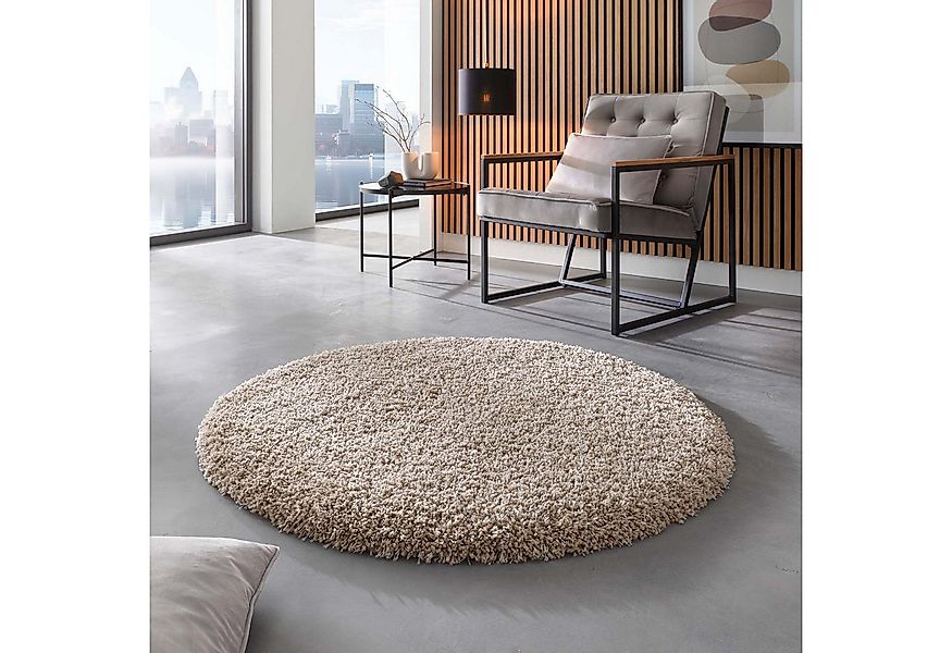 TaraCarpet Langflor-Teppich Ragolle Twilight, rund, Höhe: 60 mm, Shaggy Hoc günstig online kaufen