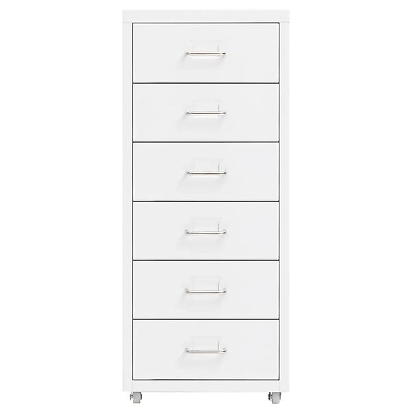 vidaXL Aktenschrank Aktenschrank mit Rollen Weiß 28x41x69 cm Metall günstig online kaufen