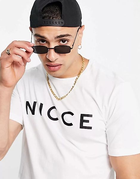 Nicce – Weißes T-Shirt mit Logo günstig online kaufen