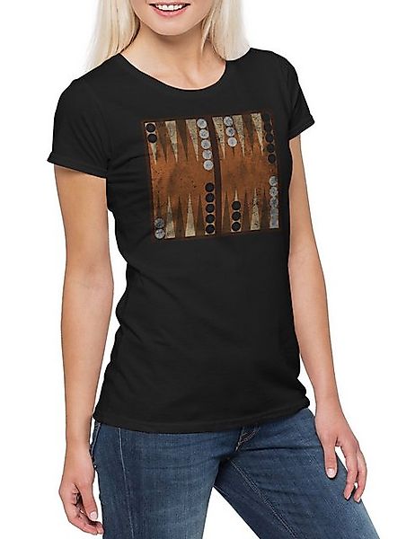 Urban Backwoods Print-Shirt Backgammon Board Damen T-Shirt Game Spiel Gamer günstig online kaufen