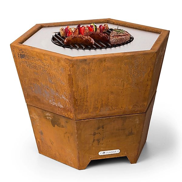 Blumfeldt Hekla 2-in-1-Feuerschale Grillfunktion 60 cm Durchmesser Wasser- günstig online kaufen