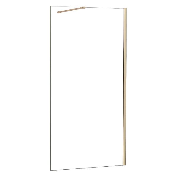 AICA Walk in Dusche 70 x 200cm Duschwand 8mm ESG NANO Glas mit Gold Stabili günstig online kaufen