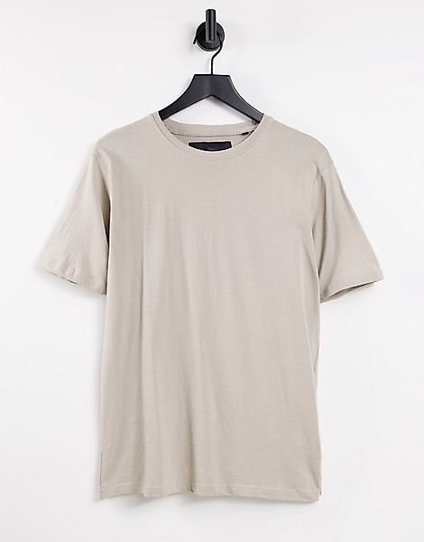 Soul Star – Kastiges Oversize-T-Shirt in Stein-Neutral günstig online kaufen