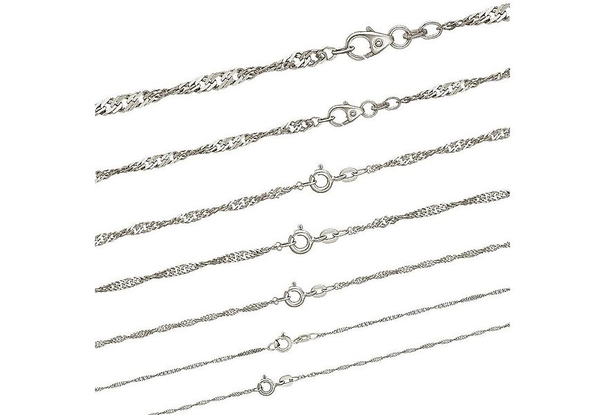 HOPLO Silberkette Silberkette Singapurkette Länge 45cm - Breite 1,2mm - 925 günstig online kaufen
