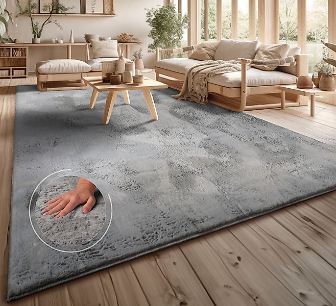 Fellteppich »Lottano«, rechteckig, 14 mm Höhe, Langflor, Kunstfell, Uni Far günstig online kaufen
