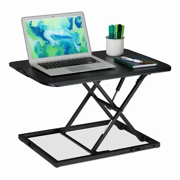 relaxdays Höhenverstellbarer Schreibtischaufsatz schwarz günstig online kaufen