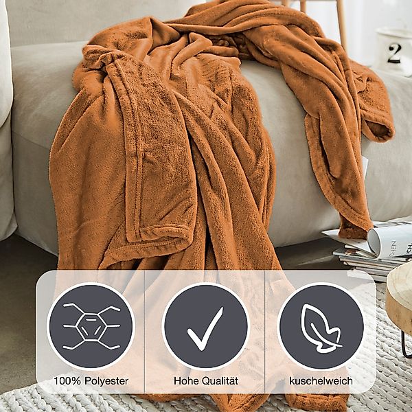 IBENA Wohndecke "Uni Fleecedecke Olbia" einfarbig schick, Kuscheldecke günstig online kaufen