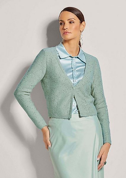 MADELEINE Strickjacke Kurze Strickjacke mit Pailletten-Glanz günstig online kaufen