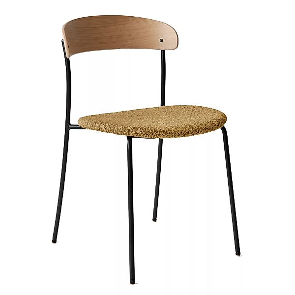 New Works - Missing Stuhl gepolstert - eiche, ocker/Sitzfläche Barnum Ocher günstig online kaufen