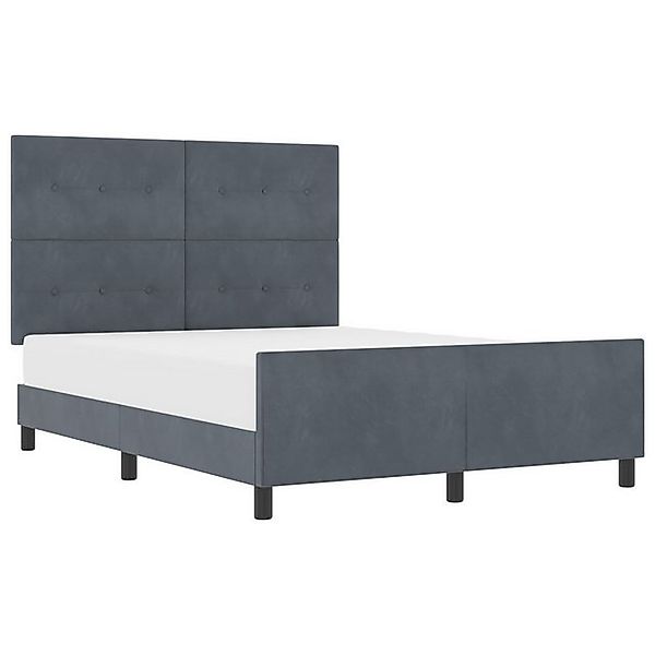 vidaXL Bett Bettgestell Dunkelgrau 140x200 cm Velvet (1-tlg) günstig online kaufen