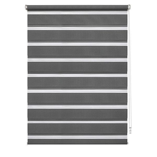 Gardinia Doppelrollo EasyFix mit Montageschiene 75 cm x 150 cm Anthrazit günstig online kaufen