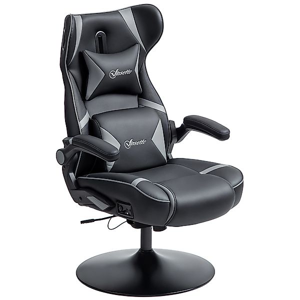 Vinsetto Gamingsessel Kunstleder Schaumstoff Grau 69L x 73B x 118H cm günstig online kaufen