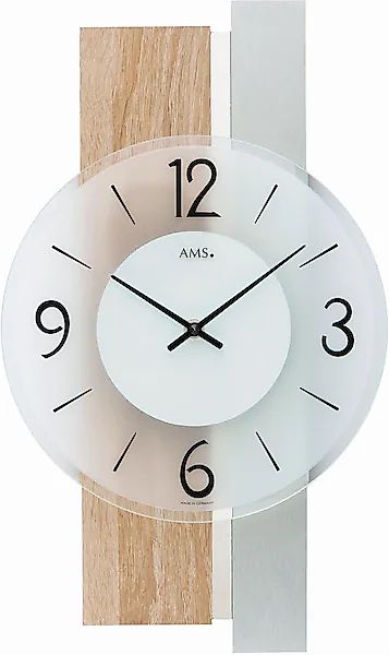 AMS Wanduhr »W9554«, Quarzuhr,Holz,Wohnzimmer,Esszimmer,Küche,Made in Germa günstig online kaufen