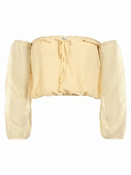 Freshlions Dirndlbluse Schulterfreie Bluse in gelb - L Rüschen, keine Angab günstig online kaufen