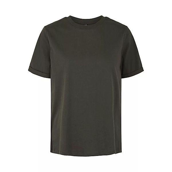 Pieces Ria Fold Up Solid Kurzärmeliges T-shirt M Black Olive günstig online kaufen
