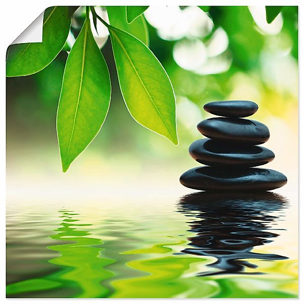 Artland "Zen Steinpyramide auf Wasseroberfläche" Zen 1 Stk. tlg. ohne Rahme günstig online kaufen