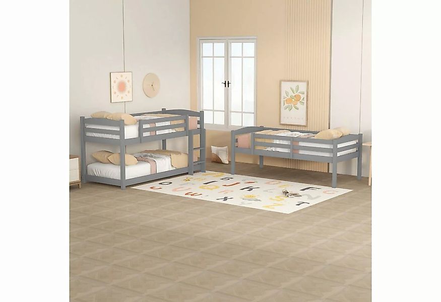 Celya Kinderbett Single-Size-Holz-Dreier-Etagenbett für Kinder 90×200cm, we günstig online kaufen
