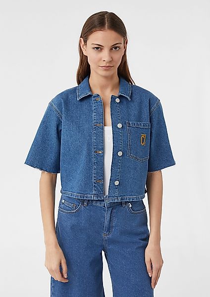 comma casual identity Kurzarmbluse Kurzes Denim-Hemd günstig online kaufen