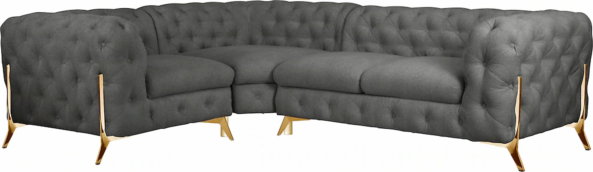 Home affaire Chesterfield-Sofa "Amaury L-Form" moderne Chersterfield-Optik, günstig online kaufen