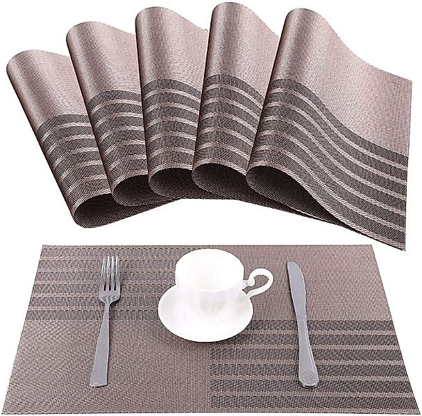 zggzerg Tischläufer Satz von 6 Platzsets, Tischsets PVC Hitzebeständig günstig online kaufen