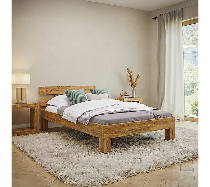 skølm Massivholzbett Floki aus Eiche mit Bettkopf, natur geölt, verfügbar i günstig online kaufen