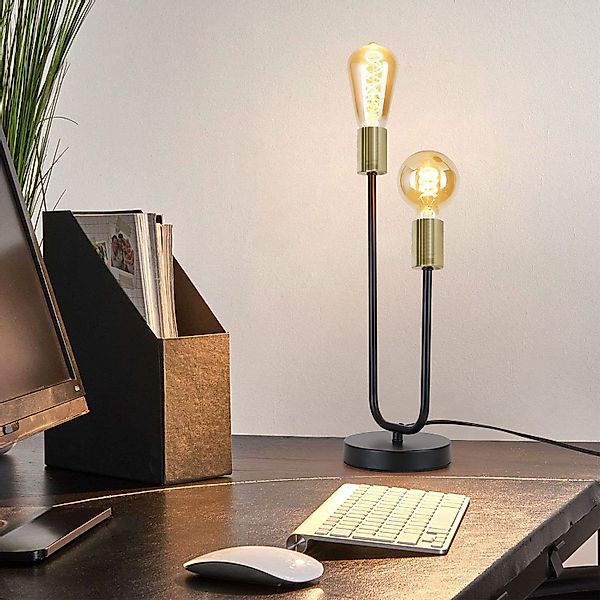 Nettlife Tischleuchte Tischleuchte Schwarz Gold E27 günstig online kaufen