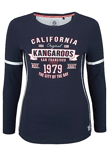 KangaROOS Langarmshirt, mit Print Vorne und an Ärmeln günstig online kaufen